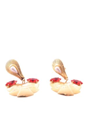 σκουλαρίκια χρυσά κόκκινα