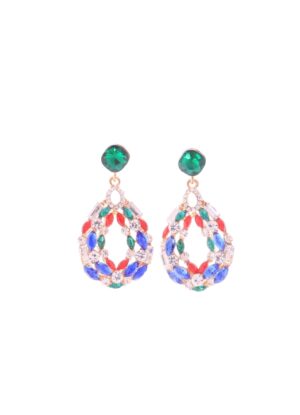σκουλαρίκια πολύχρωμα στρας