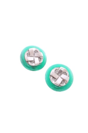 DOUBLETROUBLE ΣΚΟΥΛΑΡΙΚΙΑ STUD ΑΚΡΥΛΙΚΑ ΜΕΝΤΑ ΑΣΗΜΙ