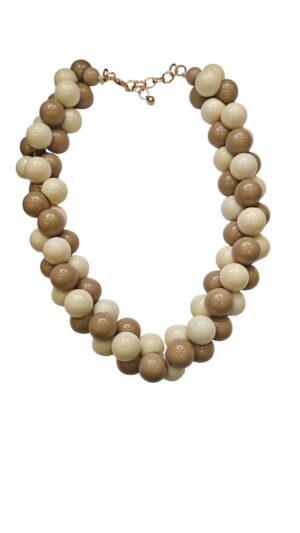 Doubletrouble κολιέ με ακρυλικές χάντρες παστέλ Χρωμα