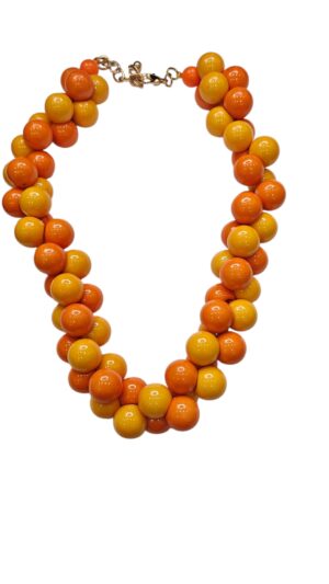 Doubletrouble κολιέ με ακρυλικές χάντρες παστέλ Χρωμα