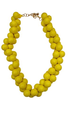 Doubletrouble κολιέ με ακρυλικές χάντρες παστέλ Χρωμα