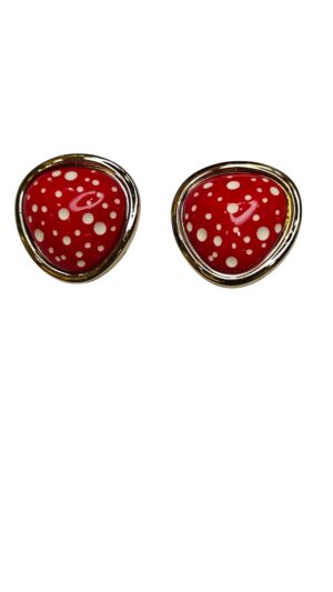 DOUBLETROUBLE ΣΚΟΥΛΑΡΙΚΙΑ STUD ΚΟΚΚΙΝΑ ΠΟΥΑ ΜΕ ΧΡΥΣΗ ΛΕΠΤΟΜΕΡΕΙΑ