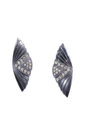 GUNMETAL ΣΚΟΥΛΑΡΙΚΙΑ DOUBLETROUBLE ΜΕ ΣΤΡΑΣ ΣΕ ART DECO ΓΡΑΜΜΗ