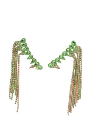 ΓΥΝΑΙΚΕΙΑ ΣΚΟΥΛΑΡΙΚΙΑ ΣΚΟΥΛΑΡΙΚΙΑ EAR CUFF ΠΡΑΣΙΝΑ ΣΤΡΑΣ ΜΕ ΑΛΥΣΙΔΕΣ