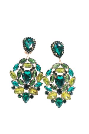 DOUBLETROUBLE ΓΥΝΑΙΚΕΙΑ ΣΚΟΥΛΑΡΙΚΙΑ ΠΟΛΥΠΕΤΡΑ CHANDELIER ΜΕΤΑΛΛΙΚΗ ΒΑΣΗ ΠΡΑΣΙΝΟ