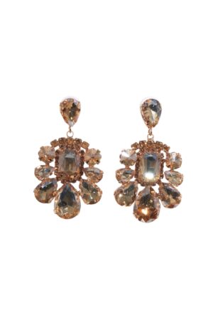 DOUBLETROUBLE CRYSTAL CLUSTER ΣΚΟΥΛΑΡΙΚΙΑ ΜΕ ΛΑΜΠΕΡΑ ΣΤΟΙΧΕΙΑ ΣΑΜΠΑΝΙ