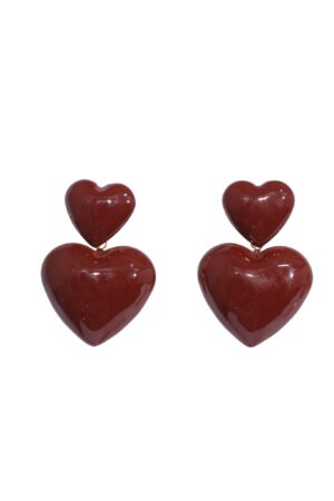DOUBLETROUBLE DOUBLE HEART ΣΚΟΥΛΑΡΙΚΙΑ ΡΗΤΙΝΗΣ ΜΠΟΡΝΤΟ