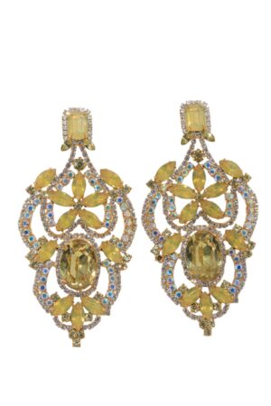 DOUBLETROUBLE ORNATE CHANDELIER ΣΚΟΥΛΑΡΙΚΙΑ ΚΙΤΡΙΝΑ ΜΕ ΙΡΙΔΙΖΟΥΣΕΣ ΛΕΠΤΟΜΕΡΕΙΕΣ