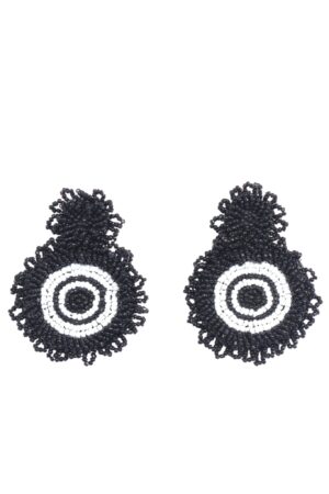ΓΥΝΑΙΚΕΙΑ ΣΚΟΥΛΑΡΙΚΙΑ DOUBLETROUBLE EVIL EYE BEADED ΜΕ ΧΆΝΤΡΕΣ ΜΑΥΡΟ