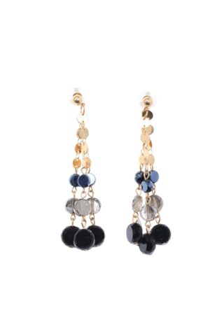 BEAD TASSEL ΣΚΟΥΛΑΡΙΚΙΑ DOUBLETROUBLE ΜΕ ΧΆΝΤΡΕΣ ΜΑΥΡΟ