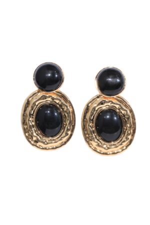 CABOCHON OVAL DOUBLETROUBLE ΓΥΝΑΙΚΕΙΑ ΣΚΟΥΛΑΡΙΚΙΑ ΜΕ ΚΑΜΠΟΥΣΌΝ ΜΑΥΡΟ