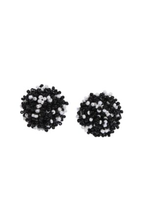 BEADED POMPOM ΣΚΟΥΛΑΡΙΚΙΑ DOUBLETROUBLE ΜΕ ΧΆΝΤΡΕΣ ΜΑΥΡΟ