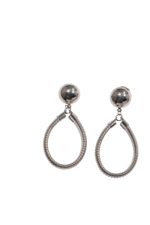 ΓΥΝΑΙΚΕΙΑ ΣΚΟΥΛΑΡΙΚΙΑ DOUBLETROUBLE SILVER HOOP DROP ΜΕ ΜΕΤΑΛΛΙΚΌ ΚΡΊΚΟ ΑΣΗΜΙ