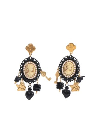 DOUBLETROUBLE SQUARE FRINGE CRYSTAL ΣΚΟΥΛΑΡΙΚΙΑ ΜΕ ΚΡΥΣΤΑΛΛΙΚΈΣ ΑΛΥΣΊΔΕΣ ΜΑΥΡΟ